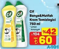 CİF BANYO & MUTFAK KREM TEMİZLEYİCİ 750 ML fiyat ve kampanya bilgisi